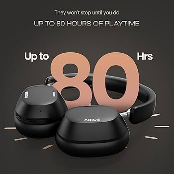 Noise Newly Launched Airwave Max 5 Wireless On Ear Headphones with Adaptive Hybrid ANC (up to 50dB), HFA Tech, 80H Playtime, Dual Pairing(Carbon Black) - Image 3