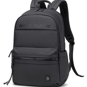 Arctic Hunter Backpack for Men Women 21L Stylish 15.6" Laptop Bag One-Day-Use Capacity Casual Laptop Backpack Multi-pockets Water-resistant Lightweight Padded Backpack for Office College,Black