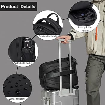 Arctic Hunter Backpack for Men Women 21L Stylish 15.6" Laptop Bag One-Day-Use Capacity Casual Laptop Backpack Multi-pockets Water-resistant Lightweight Padded Backpack for Office College,Black - Image 3